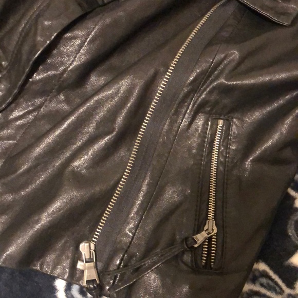 La Fee Verte Leather Rabbit Fur Jacket - Picture 4 of 6